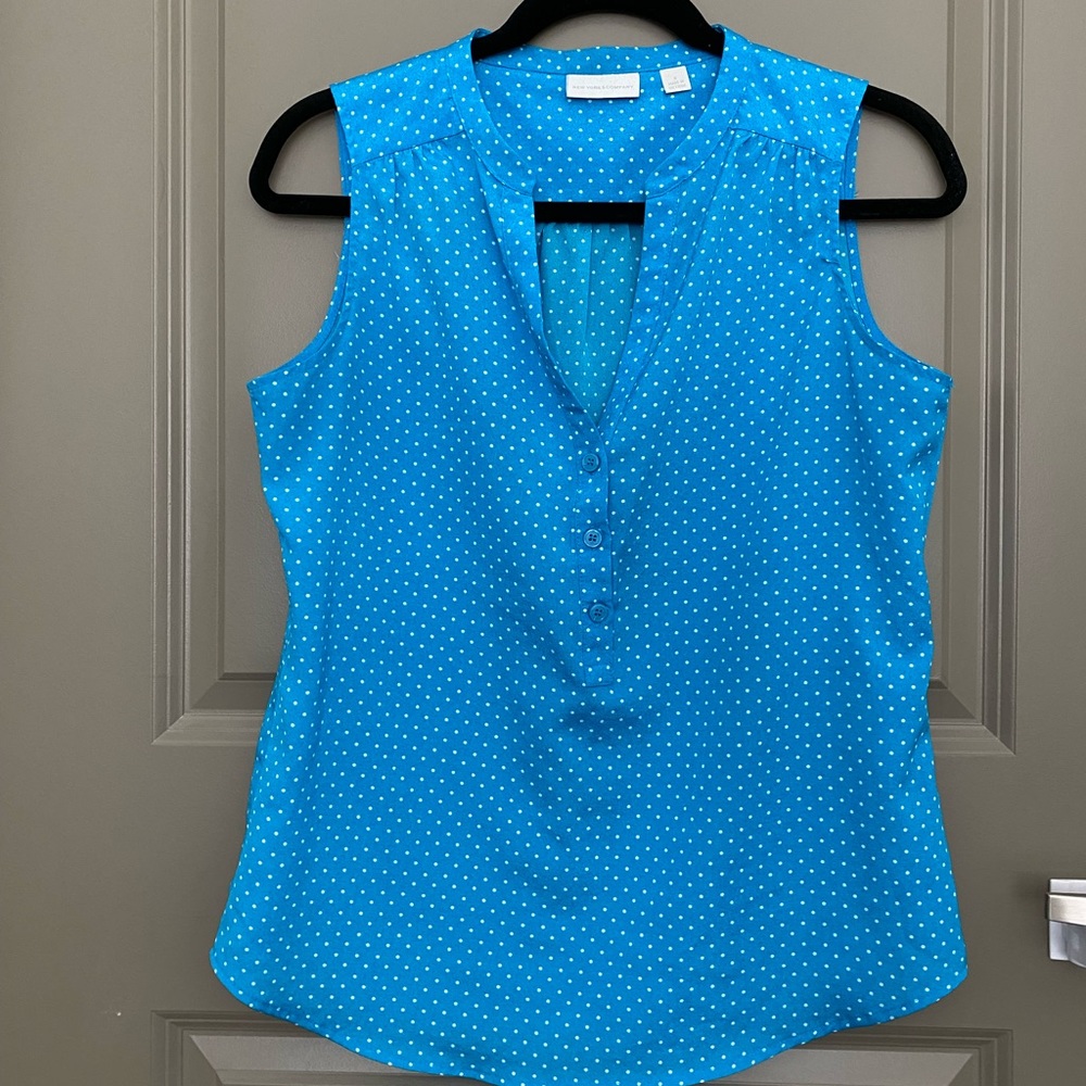 Turquoise Dot Sleeveless Top